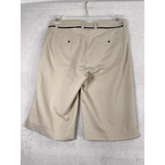Callaway Golf Shorts Size 6 Womens Long 12” Inseam Lightweight Tan Beige Black - Picture 4 of 5